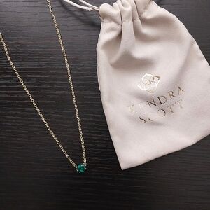 Kendra Scott Cailin Gold Pendant Necklace in Green Crystal | NWOT